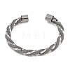 304 Stainless Steel Cuff Bangles for Women STAS-M023-18D-3