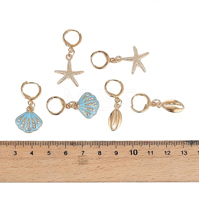 Alloy Ename Leverback Dangle Earrings EJEW-B159-01G-1