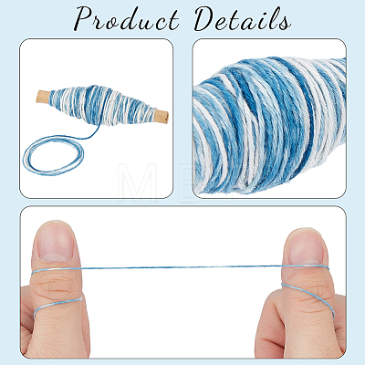 4 Rolls 4 Colors Tie-Dyed Round Cotton Cord WCOR-CY0001-03-1