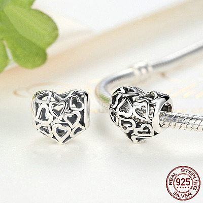 925 Sterling Silver European Beads STER-FF0009-08AS-15-1
