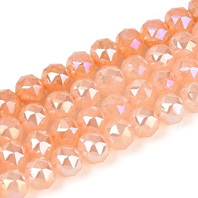Anti-Tarnish Electroplate Glass Beads Strands GLAA-N064-6mm-05-1