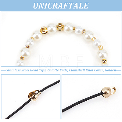 Unicraftale 200Pcs 304 Stainless Steel Bead Tips STAS-UN0052-28-1