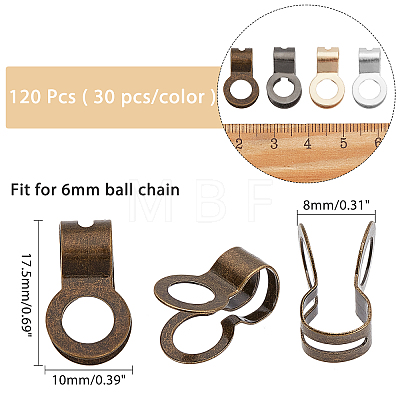 120Pcs 4 Colors Iron Ball Chain Connectors IFIN-AR0001-17-1