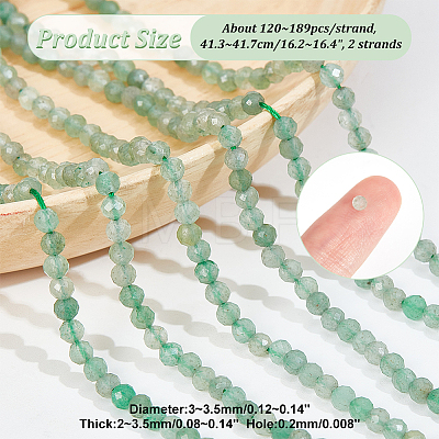  2 Strands Natural Green Aventurine Beads Strands G-NB0005-02-1