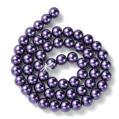 Eco-Friendly Dyed  Glass Pearl Round Bead Strands X-HY-A002-8mm-RB099-1