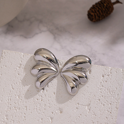 Geometric Wing 304 Stainless Steel Stud Earrings AG9073-2-1