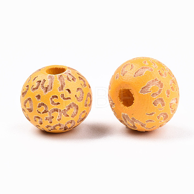 Painted Natural Wood Beads WOOD-T021-53A-10-1