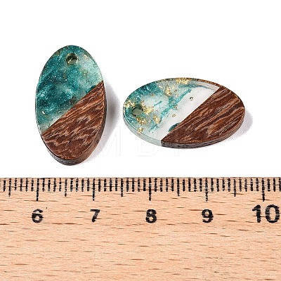 Transparent Resin and Walnut Wood Pendants RESI-T057-03I-1