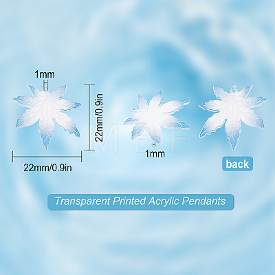 SUNNYCLUE Transparent Printed Acrylic Pendants TACR-SC0001-13-1