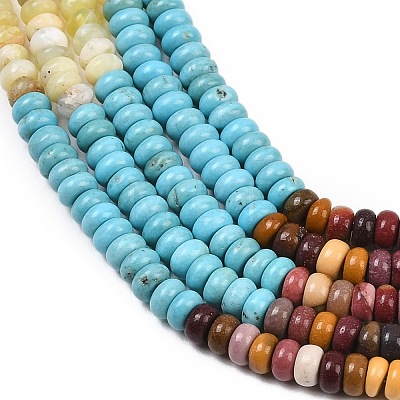 Glass & Synthetic Turquoise & Natural Sodalite & Natural Polychrome Jasper & Jade & Quartz Beads Strands G-Z135-C02-2x4mm-1