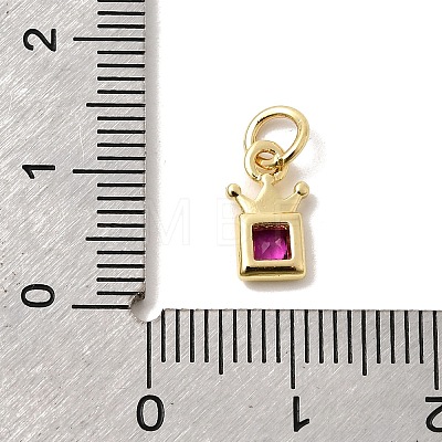 Brass Cubic Zirconia Charms KK-G554-01B-04-1