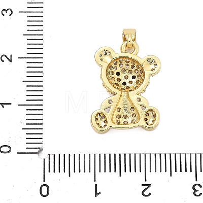 Brass Micro Pave Clear Cubic Zirconia Pendants KK-L234-01G-1