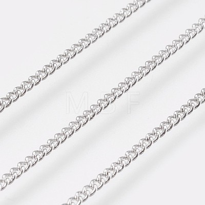Long-Lasting Plated Brass Curb Chain Necklaces NJEW-K112-07P-NF-1