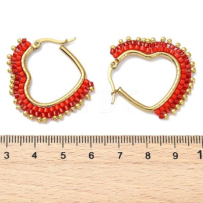 Glass Seed Hoop Earrings for Women EJEW-MZ00797-1