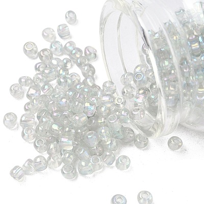 Transparent Rainbow Colours Round Glass Seed Beads X-SEED-A007-4mm-161-1