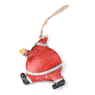 Santa Claus/Father Christmas Iron Ornaments HJEW-G013-17-1