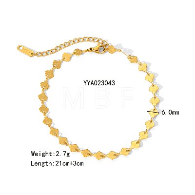 Stainless Steel Shell Shape Link Chain Bracelets for Women RN9449-4-1