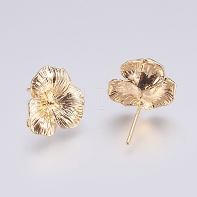 Brass Stud Earrings Findings KK-I622-29G-NF-1