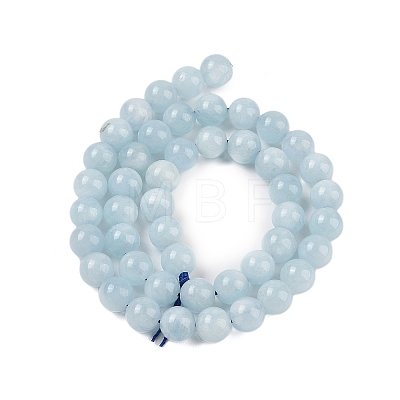 Natural Aquamarine Beads Strands G-P342-10-8mm-A-01-1