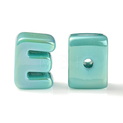 UV Plating Rainbow Iridescent Acrylic Beads OACR-C012-01G-1-1