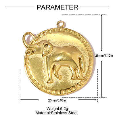 304 Stainless Steel Pendants STAS-OY007-82G-1