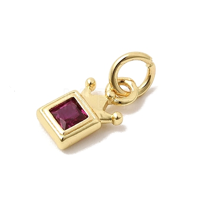 Brass Cubic Zirconia Charms KK-G554-01B-04-1
