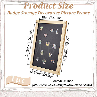 Wood & Plastic Rectangle Photo Frame Stand DJEW-WH0072-13B-03-1