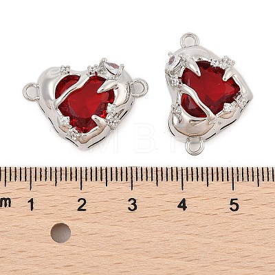 Brass Pave Clear Cubic Zirconia Connector Charms KK-L223-026P-1