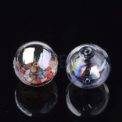 Handmade Blown Glass Globe Beads X-DH017J-1-12mm-AB-1