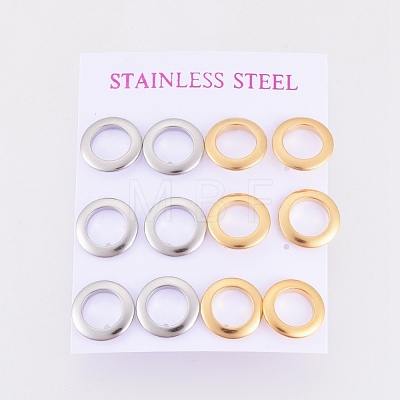 304 Stainless Steel Stud Earrings EJEW-I235-07B-1