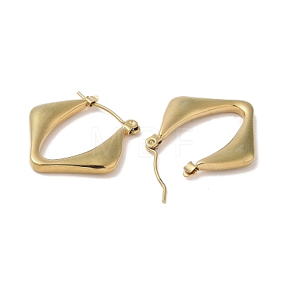 Rhombus 201 Stainless Steel Half Hoop Earrings for Women EJEW-G385-17G-1