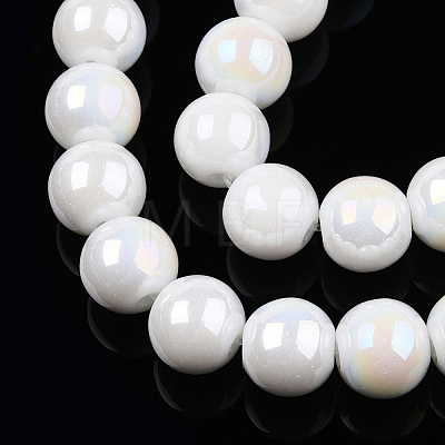 Electroplate Opaque Glass Beads Strands LS-GLAA-T032-P10mm-AB02-1