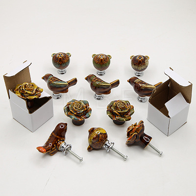 Bird Porcelain Drawer Knobs CABI-PW0002-01A-04-1