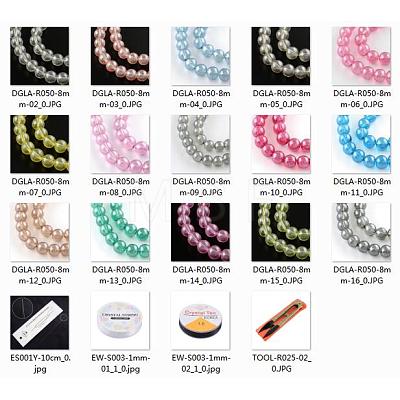 DIY Transparent Spray Painted Glass Round Beads Stretch Bracelets Making Kits DIY-FH0001-026-1