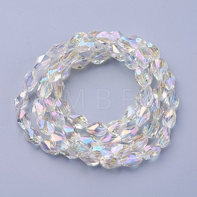 Electroplate Glass Beads Strands X-EGLA-I009-FR04-1