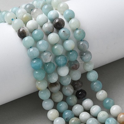 Natural Flower Amazonite Beads Strands Z26N5018-01-1