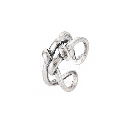 Cross Knot Open Cuff Ring RJEW-S038-210-1