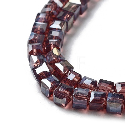 Electroplate Glass Beads Strands EGLA-R030-4x4mm-09-1