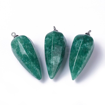 Natural Mixed Gemstone Pointed Pendants G-E541-10-1