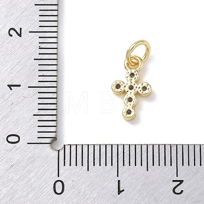 Brass Micro Pave Cubic Zirconia Charms KK-L268-015G-B-1