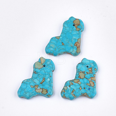 Synthetic Turquoise Pendants TURQ-T003-22A-1
