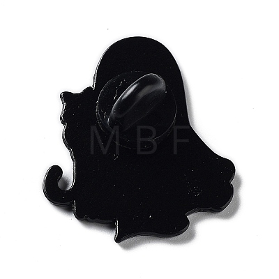 Ghost with Black Cat Alloy Enamel Brooch JEWB-E034-02EB-05-1