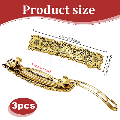3Pcs Alloy Hair Barrettes for Women PHAR-PH0001-26-1