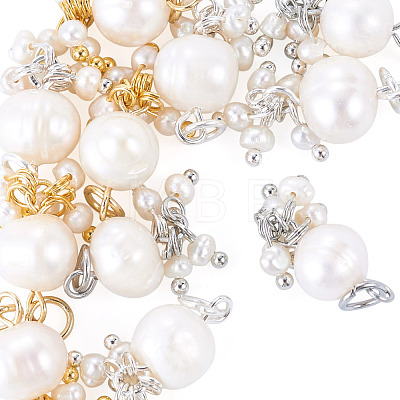 12Pcs 3 Colors Potato Natural Cultured Freshwater Pearl Pendants PALLOY-TA00387-1