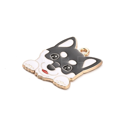 Animal Puppy Alloy Enamel Pendants FIND-V001-03G-01-1