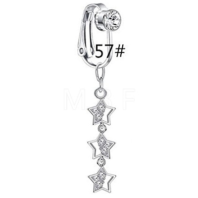 Zinc Alloy Pave Clear Cubic Zirconia Clip on Belly Rings FS-WGD716D-07-1-1