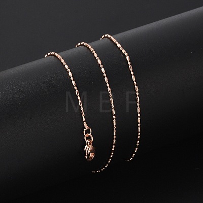 Brass Ball Chain Necklaces for Women NJEW-D302-32RG-1