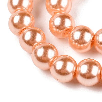 Baking Painted Pearlized Glass Pearl Round Bead Strands HY-Q330-8mm-33-1