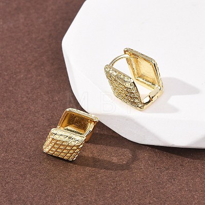 Rhombus Brass Hoop Earrings EJEW-H178-06G-1