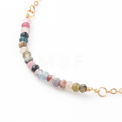 December Birthstone Natural Tourmaline Beaded Bracelets BJEW-JB06092-12-1